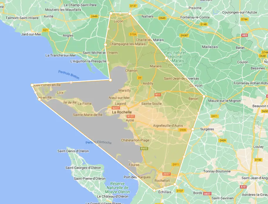 carte zone intervention